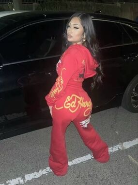 Ed Hardy Red Sweatpants Authentic Ed Hardy Red Tiger Tracksuit ❤️🔥